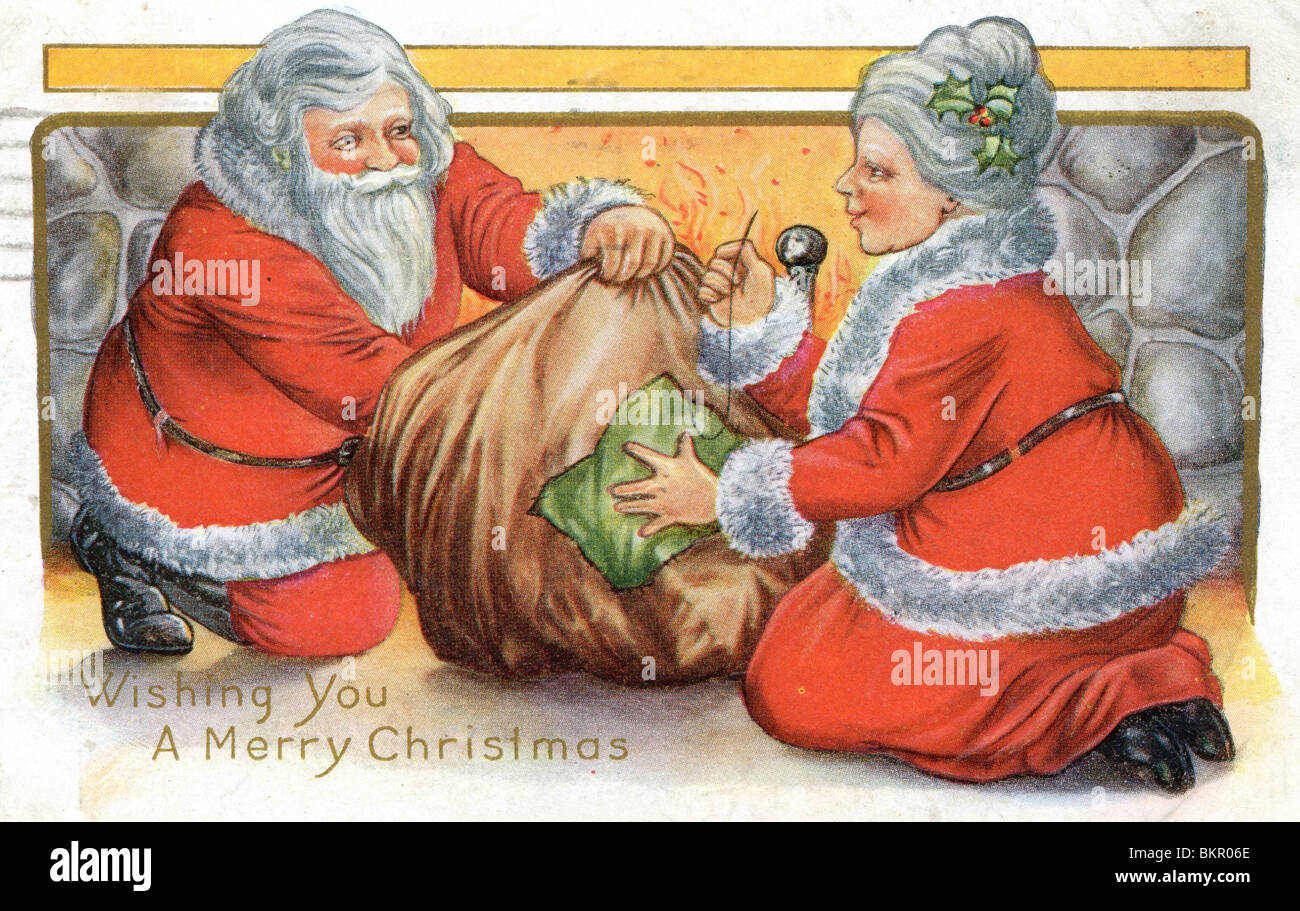 Weihnachtsmann und Mutter Weihnachten Stockfoto