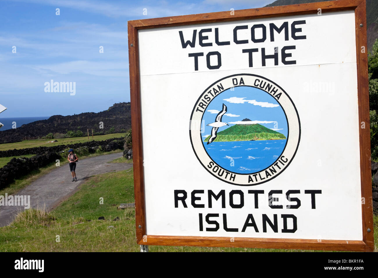 Insel Tristan Da Cunha, Siedlung Hauptstadt Edinburgh. Die Welten entlegensten bewohnten Insel (MR) Stockfoto