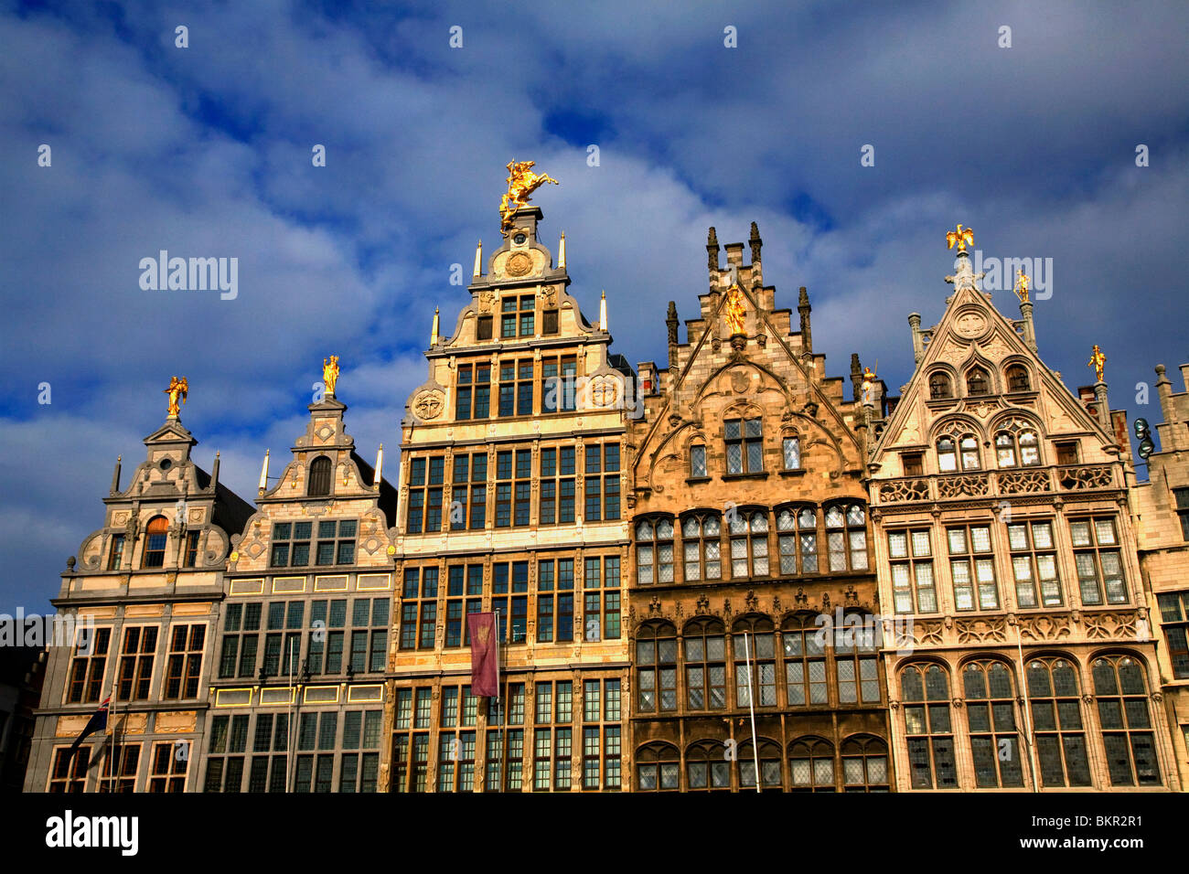 Belgien, Flandern, Antwerpen; Die dekorative Kaufmannshäuser in der Grote Markt Stockfoto