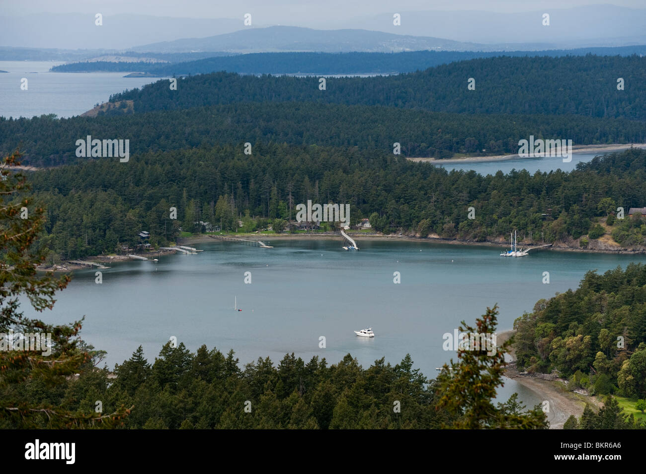 Young-Hügel, San Juan Island, Bundesstaat Washington, USA. Young-Hügel ist der höchste Punkt der Zugang der Öffentlichkeit auf der San Juan Insel mit Blick auf. Stockfoto
