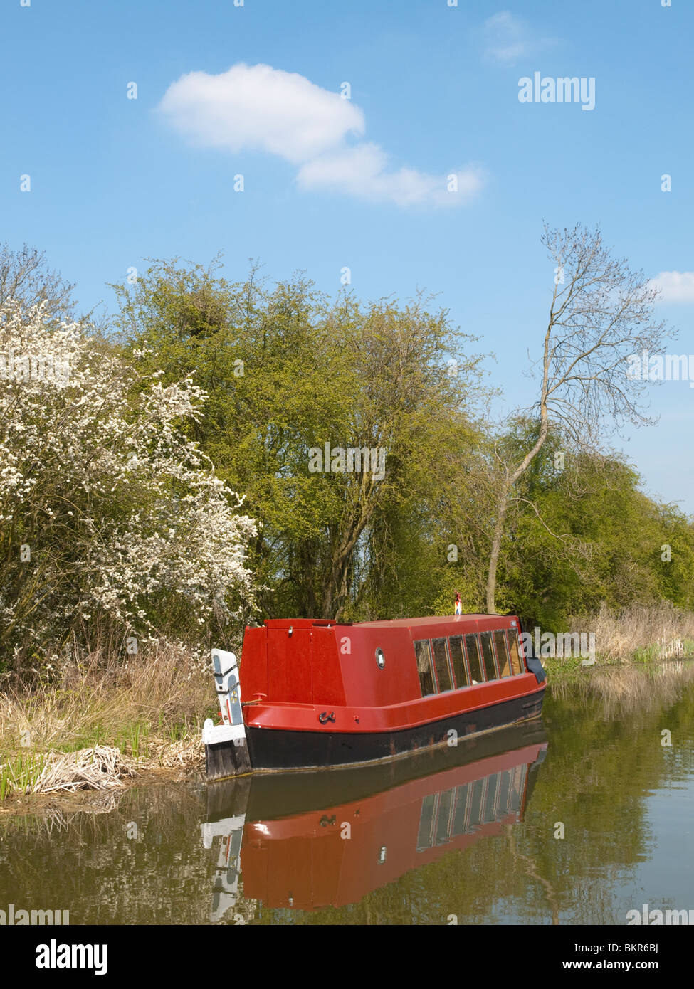 Ein Narrowboat am Grand Union Canal bei Foxton sperrt, Leicestershire, England UK Stockfoto