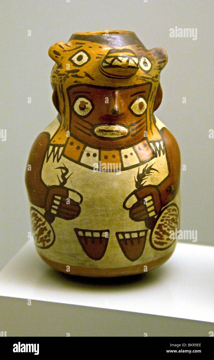 Nazca 100 BC 700 n. Chr. Peru peruanischer Träger der Ware Stockfoto
