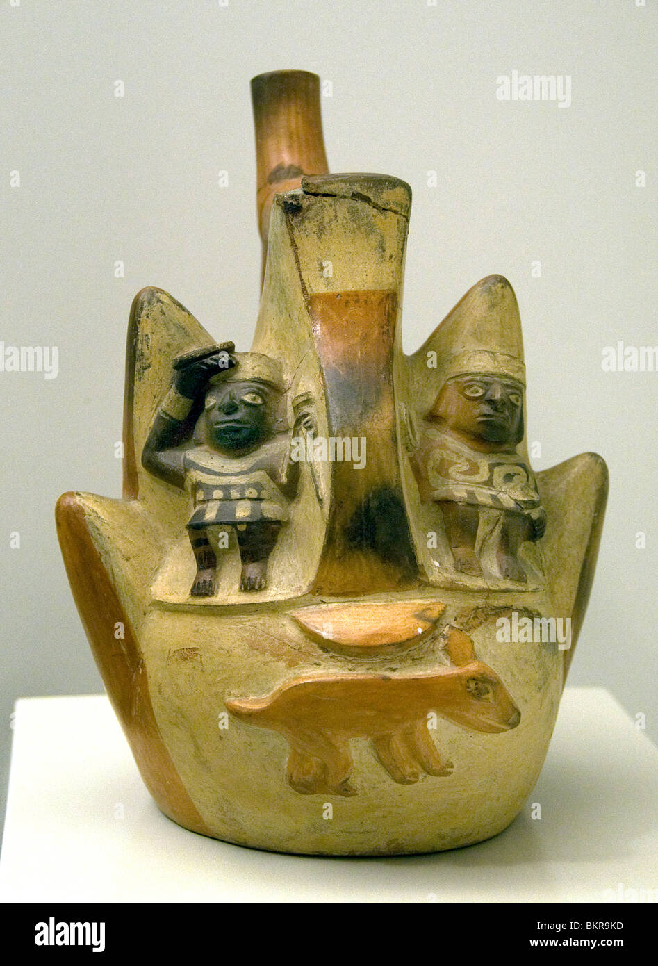 Mochica 100 700 AD Peru peruanischer Schiff aus der Kriegsgefangenschaft Stockfoto