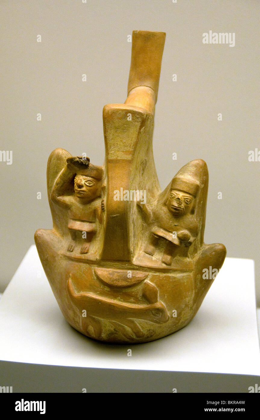 Mochica 100 BC 700 n. Chr. Peru mythologischen Szene peruanisch Stockfoto