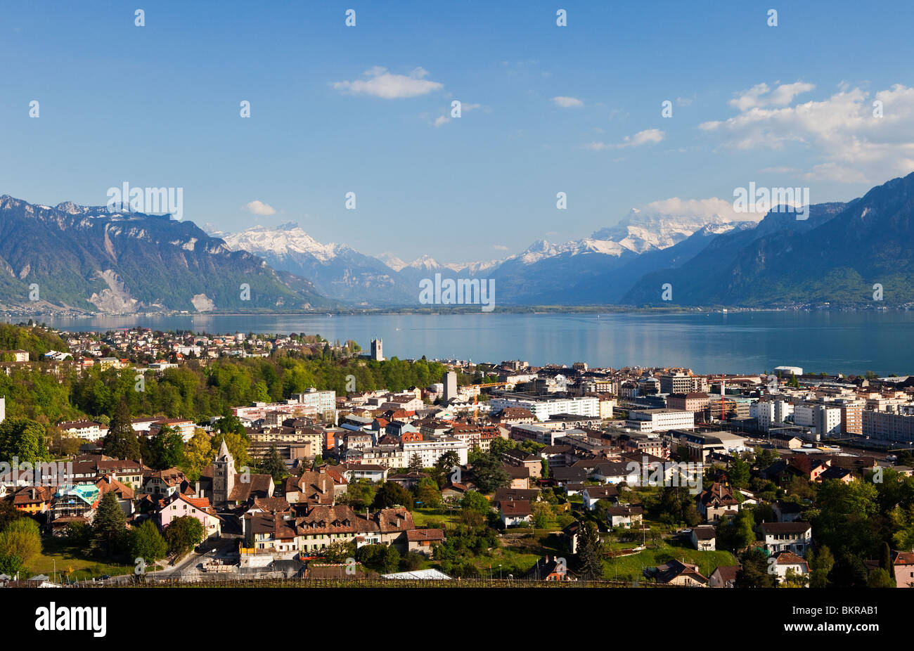 Die Stadt Vevey, Schweiz Stockfoto