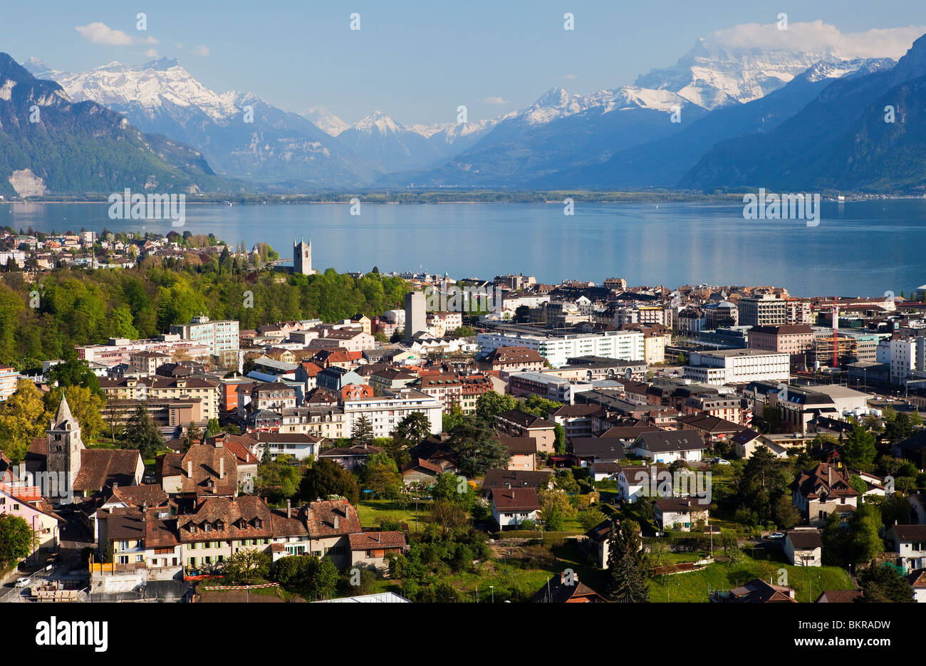 Die Stadt Vevey, Schweiz Stockfotografie Alamy