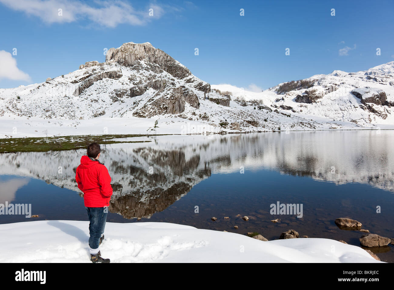 See von La Ercina, Covandonga Seen, Asturien, Spanien Stockfoto