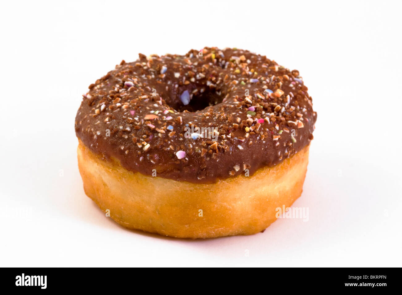 über weiße Schokolade überdachten Donut Stockfoto