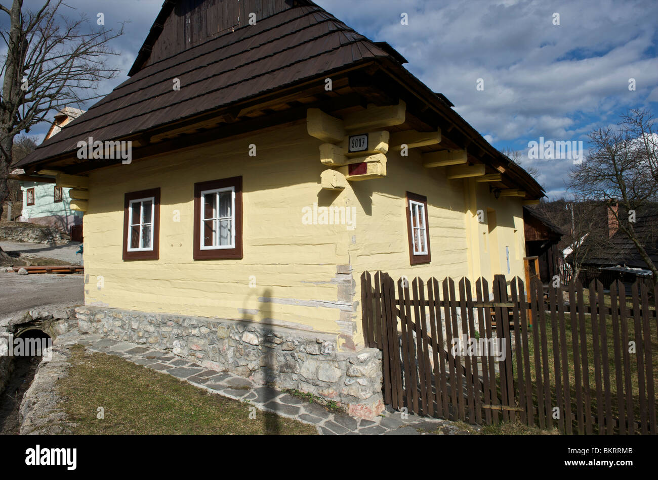 Slowakei, die ländlichen UNESCO-Dorf Vlkolinec Stockfoto