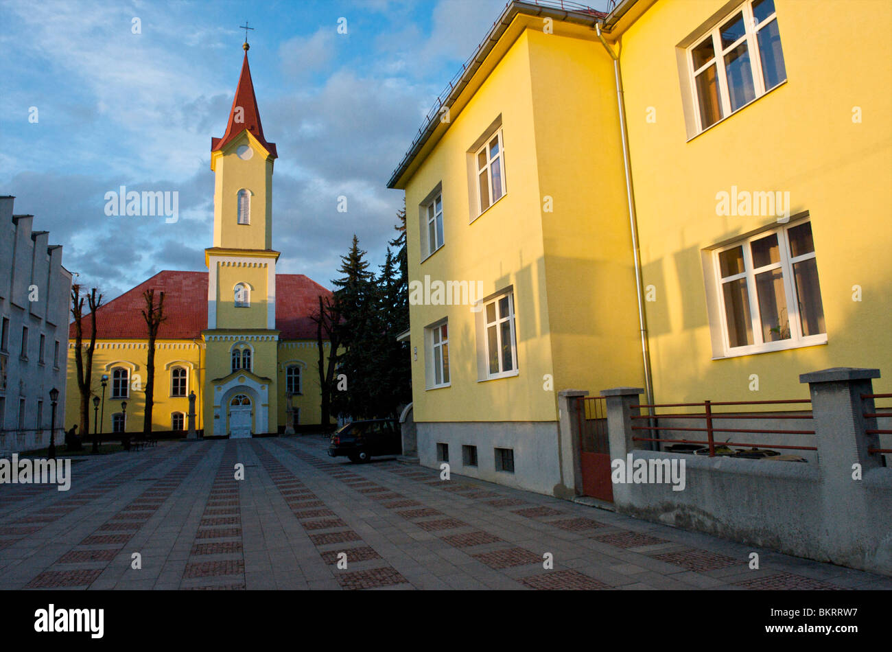 Die Stadt Liptovsky Mikulas in die Niedere Tatra Slowakei Stockfoto
