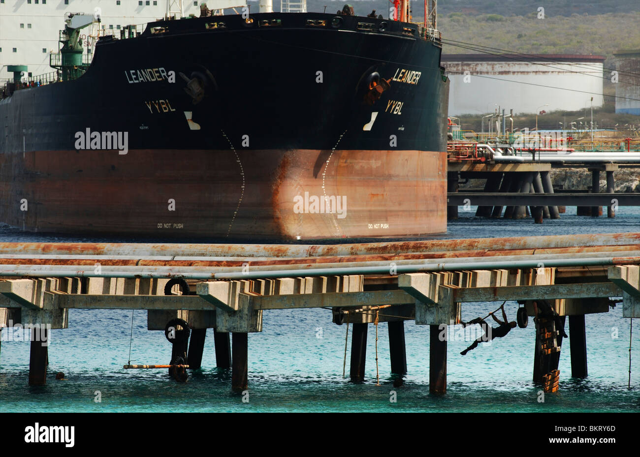 Curacao, Rekruten Antmil auf eine Wasser-Ausbildung in der Bullenbaai. Stockfoto