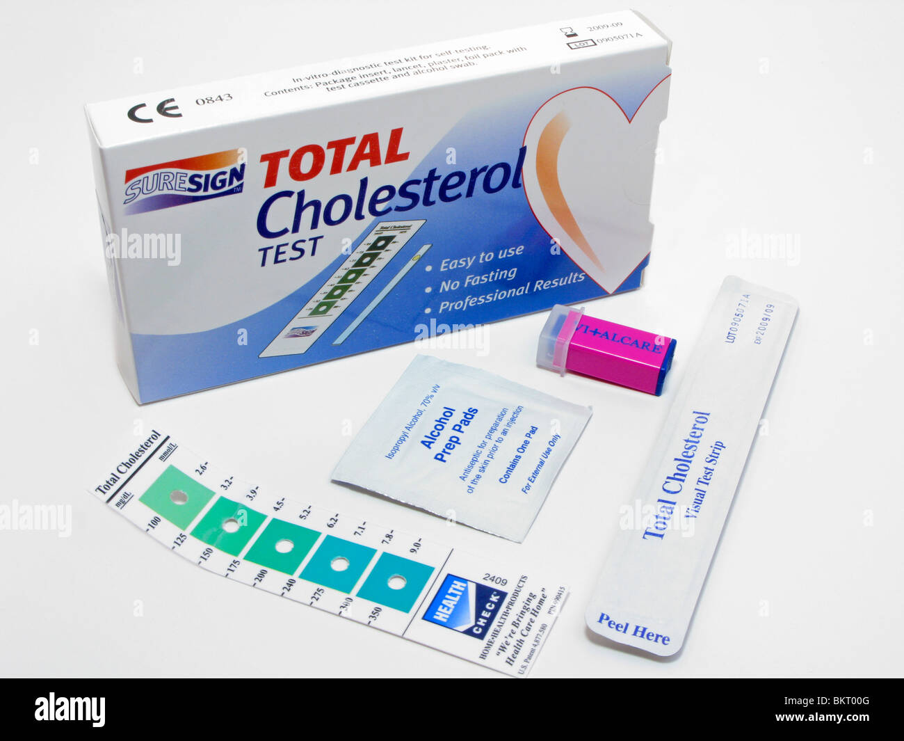 Cholesterin selbst Test für in Kit - vitro-diagnostische Anwendung zu Hause zwischen Gp besucht Stockfoto