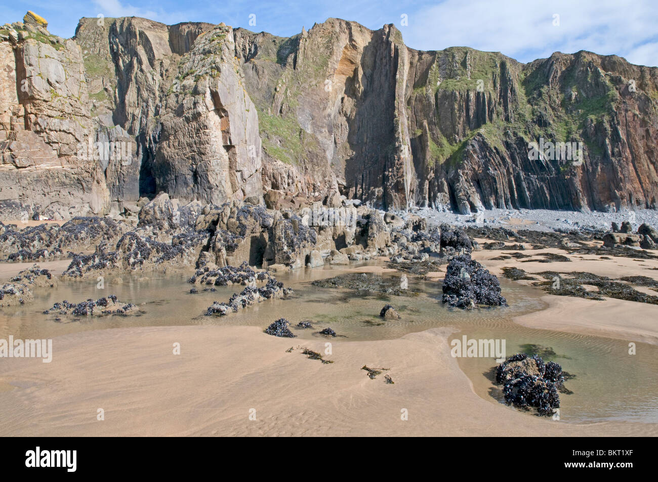 Eine besonders attraktive Küstenabschnitt der Nord Cornwall im Mund Sandstrand, nördlich von Bude Stockfoto