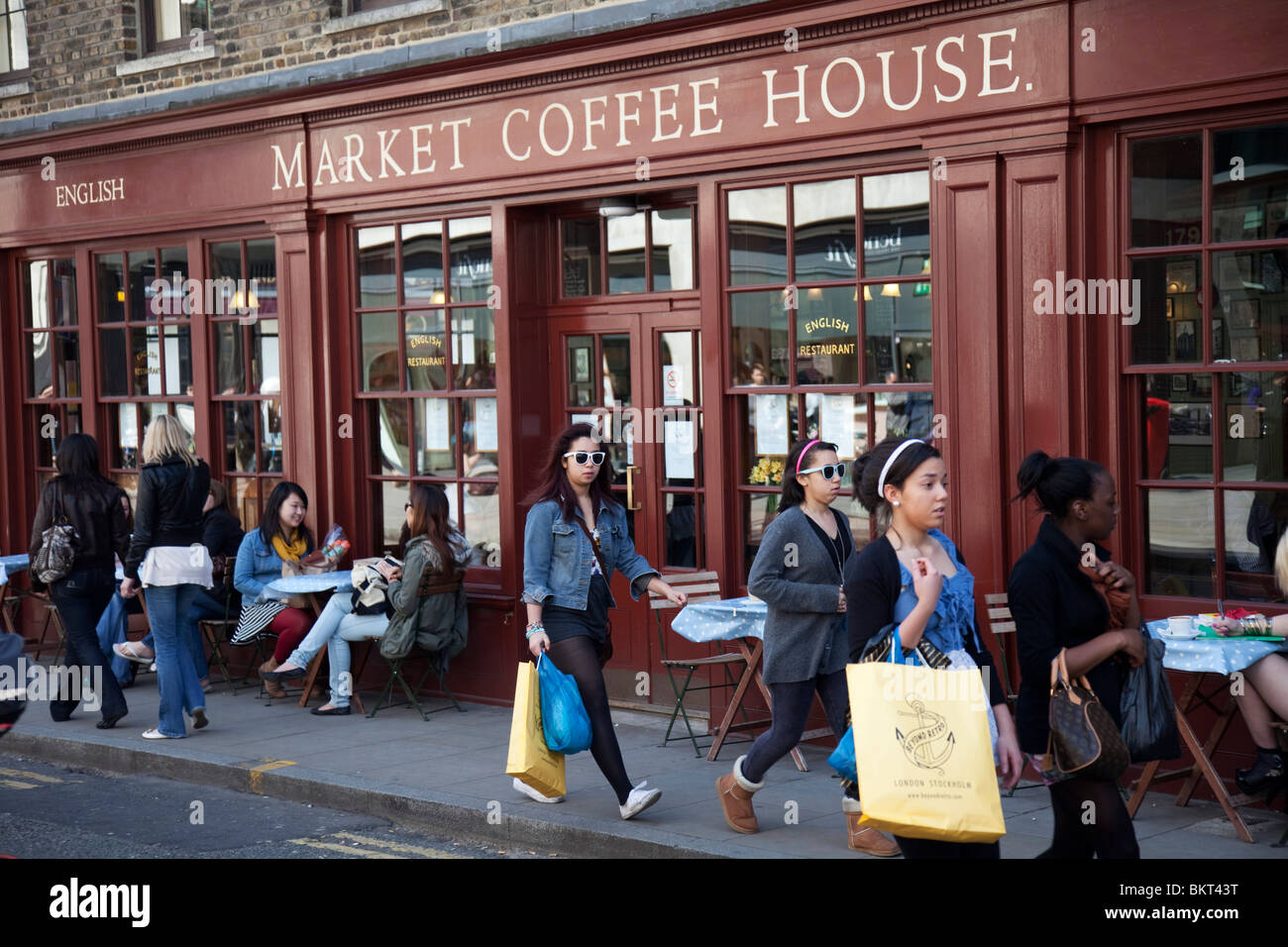 Der Markt Kaffeehaus, Spitalfields, London. Stockfoto
