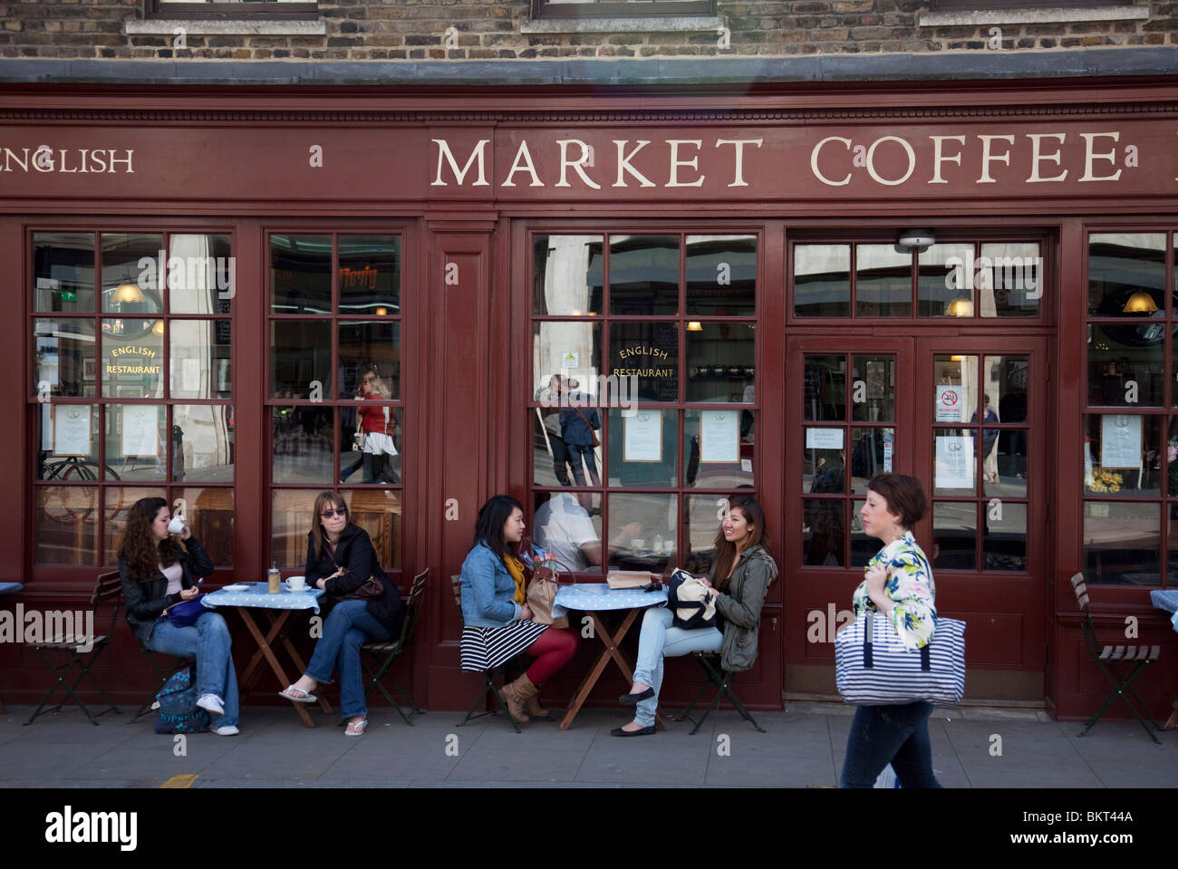 Der Markt Kaffeehaus, Spitalfields, London. Stockfoto
