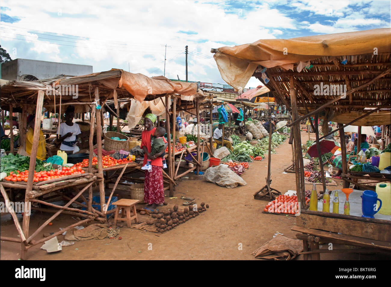 Afrikanischer ländlicher Flohmarkt, Westkenia. Stockfoto