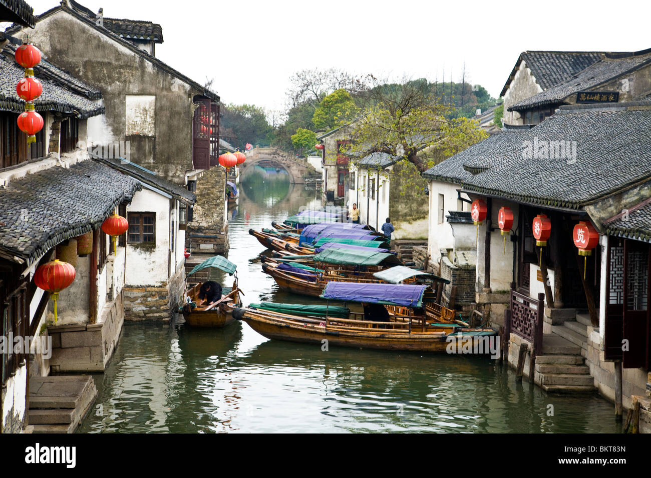 ZhouZhuang Wasserdorf Süd-Ost-China Stockfoto