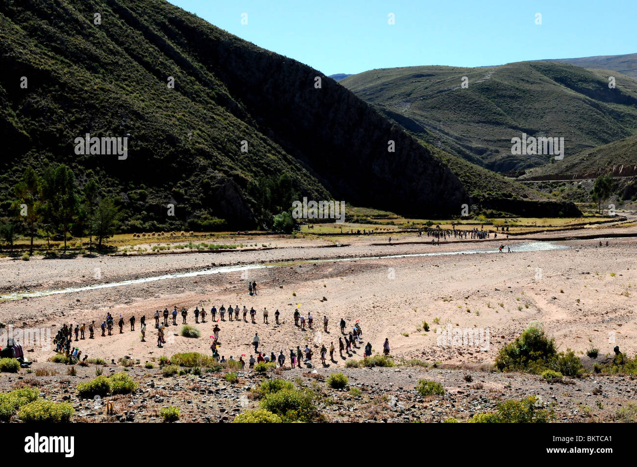 Tinku Festival der Quechua-Indianer in der Stadt Macha im bolivianischen Hochland. Stockfoto
