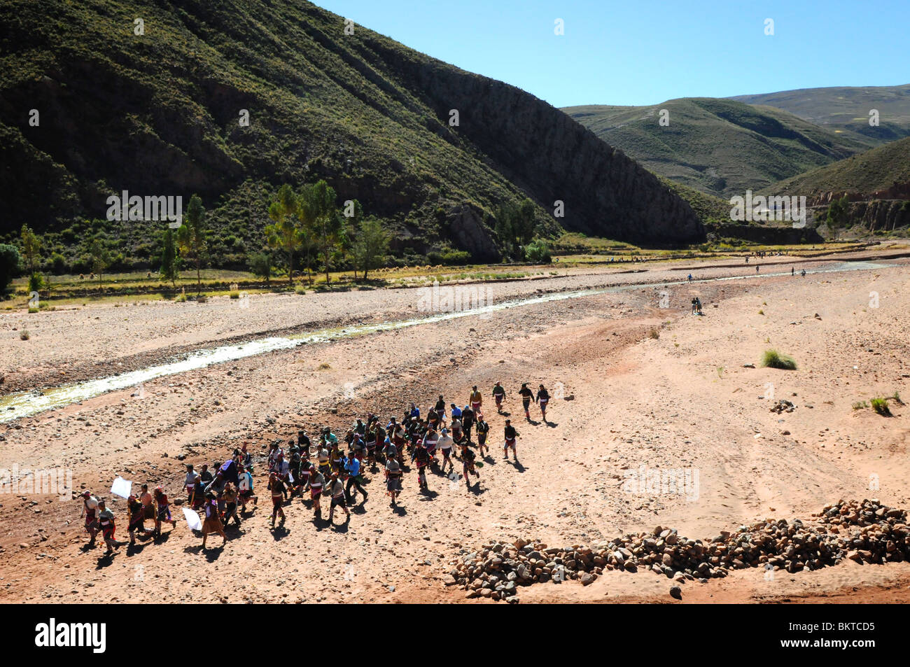 Tinku Festival der Quechua-Indianer in der Stadt Macha im bolivianischen Hochland. Stockfoto