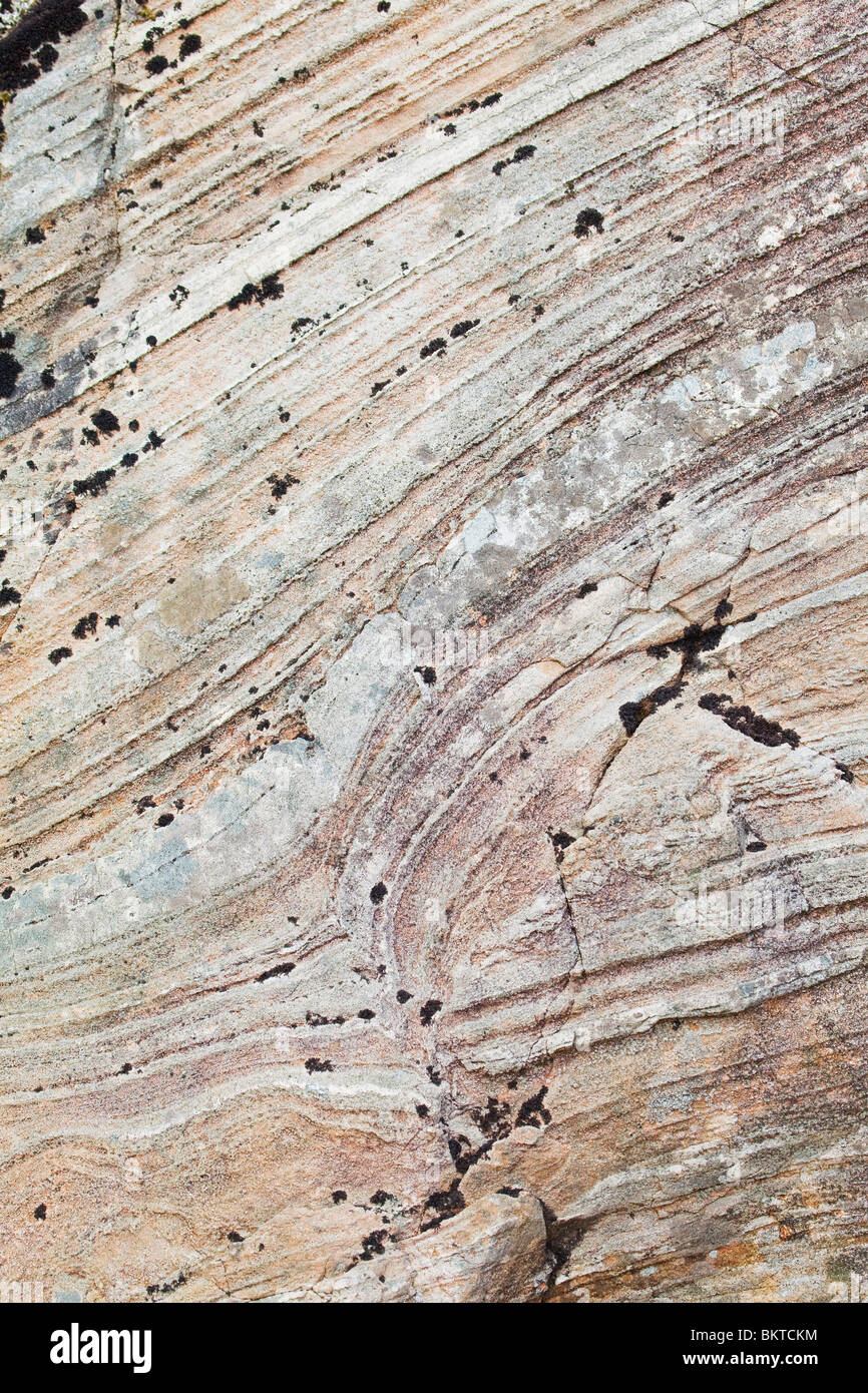 Gesteinsschichten in den Klippen der tiefste im Lake District National Park ausgesetzt Stockfoto