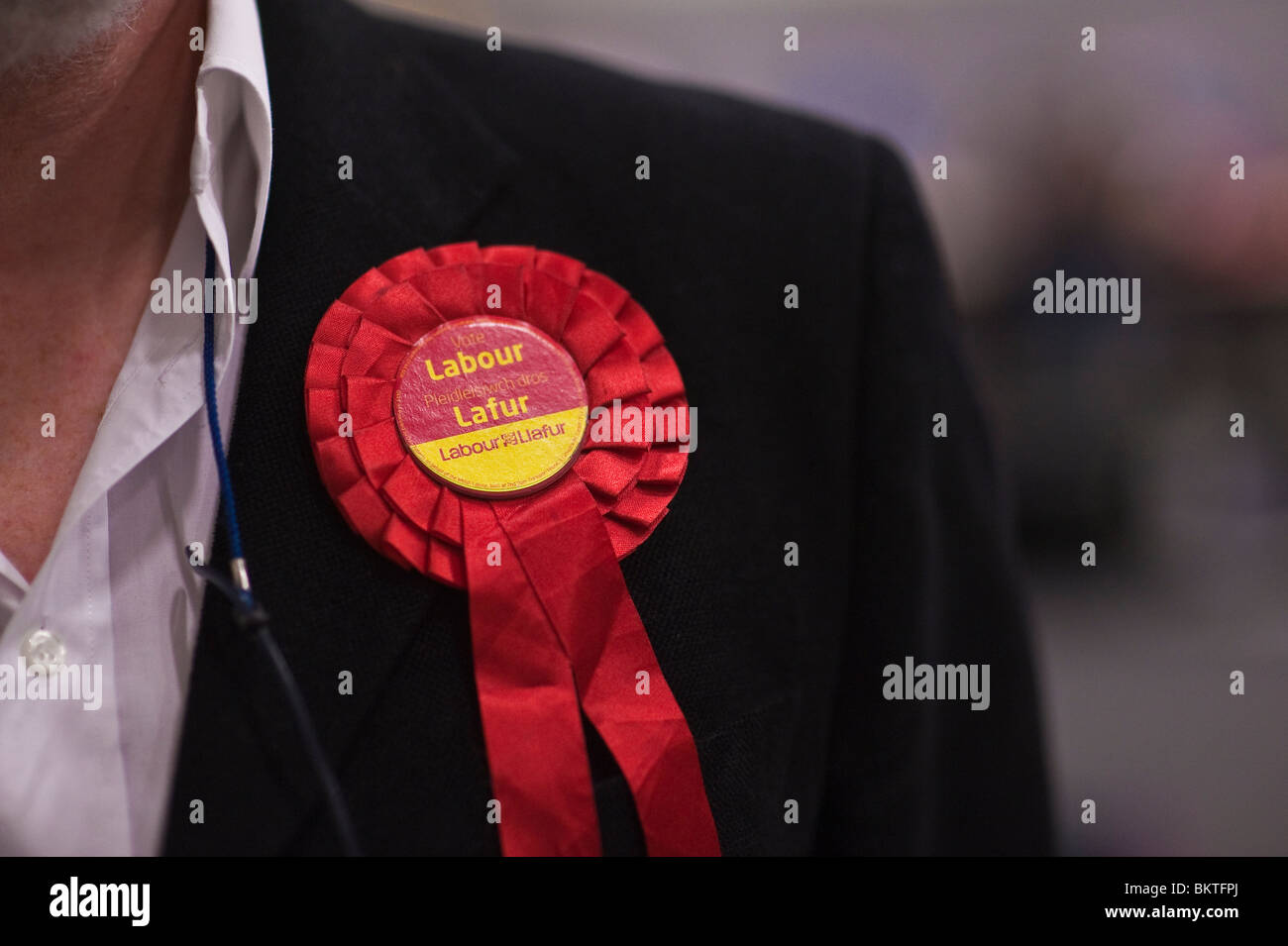 Labour Party Rosette, 6. Mai 2010 allgemeine Wahlen, UK Stockfoto