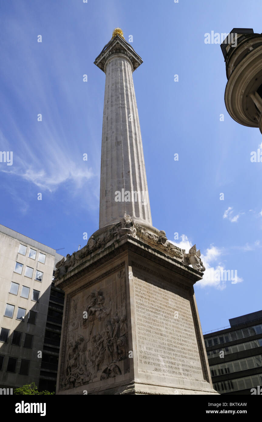 Der große Brand von London Denkmal, London, England, UK Stockfotografie