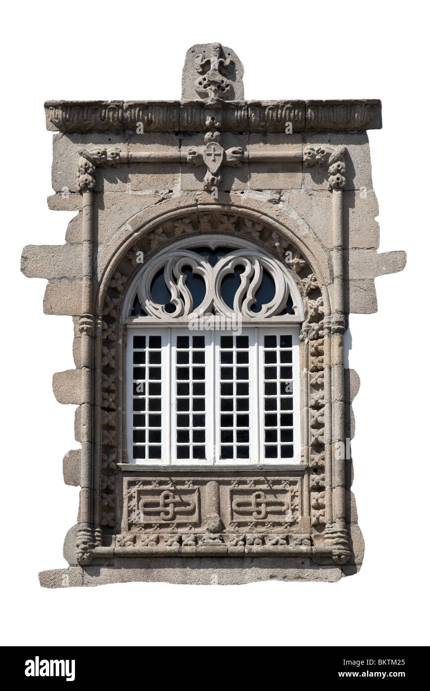 Renaissance-Fenster isoliert auf weißem Hintergrund Stockfoto
