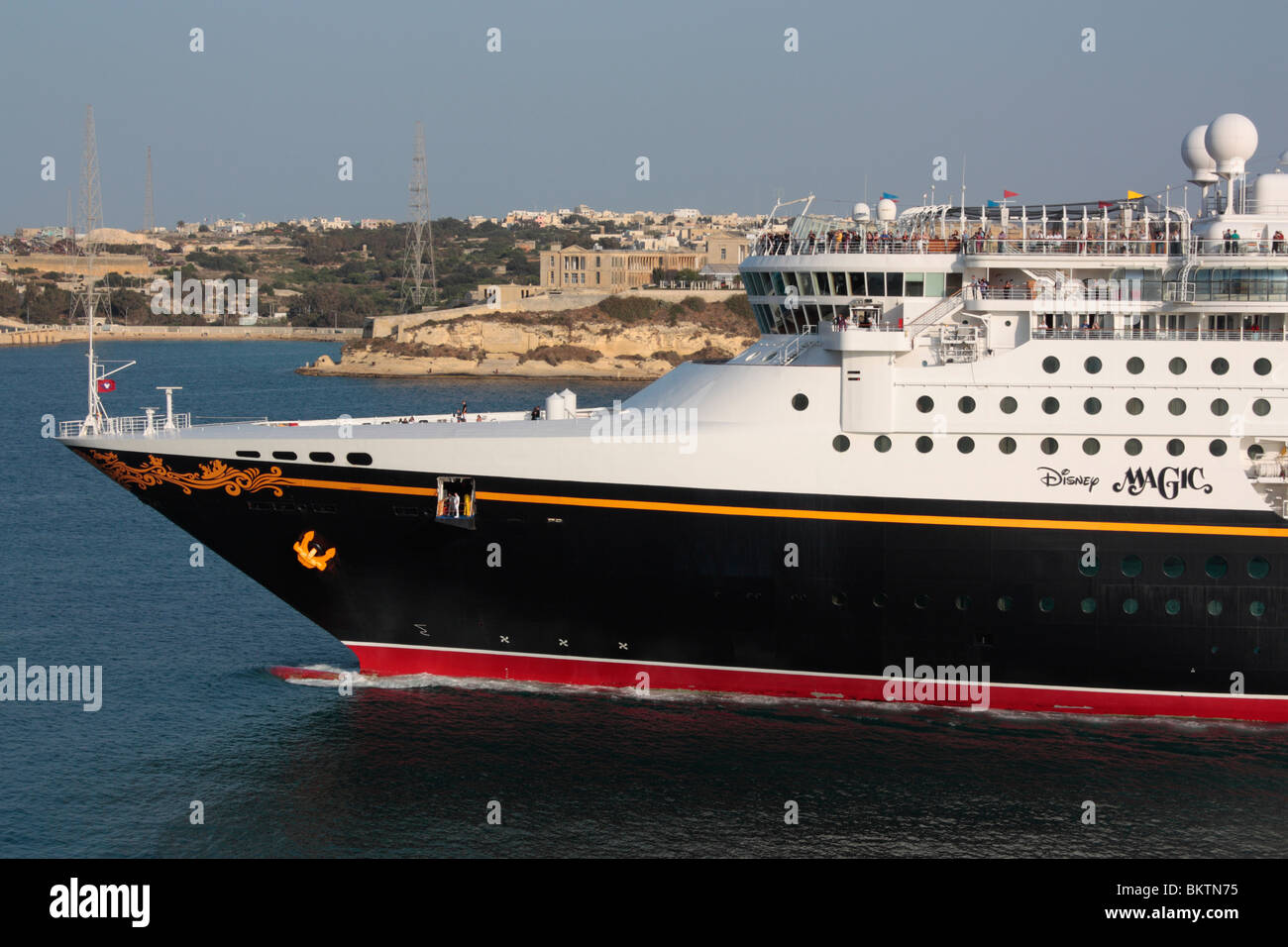 Nahaufnahme der Kreuzfahrtschiff Disney Magic Stockfoto