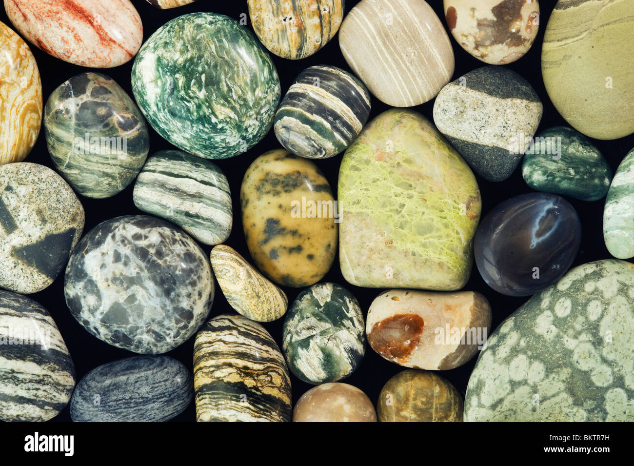Beach Pebbles, bunt und vielfältig Felsen Stockfoto