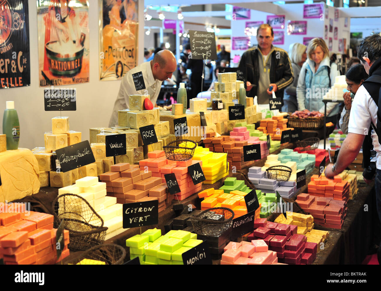 handgemachte Naturseife Shop Paris fair 2010 Stockfoto