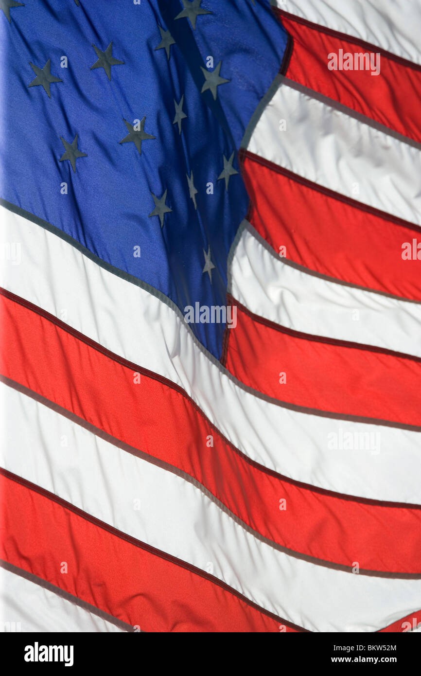 Nahaufnahme einer amerikanischen Flagge Stockfoto