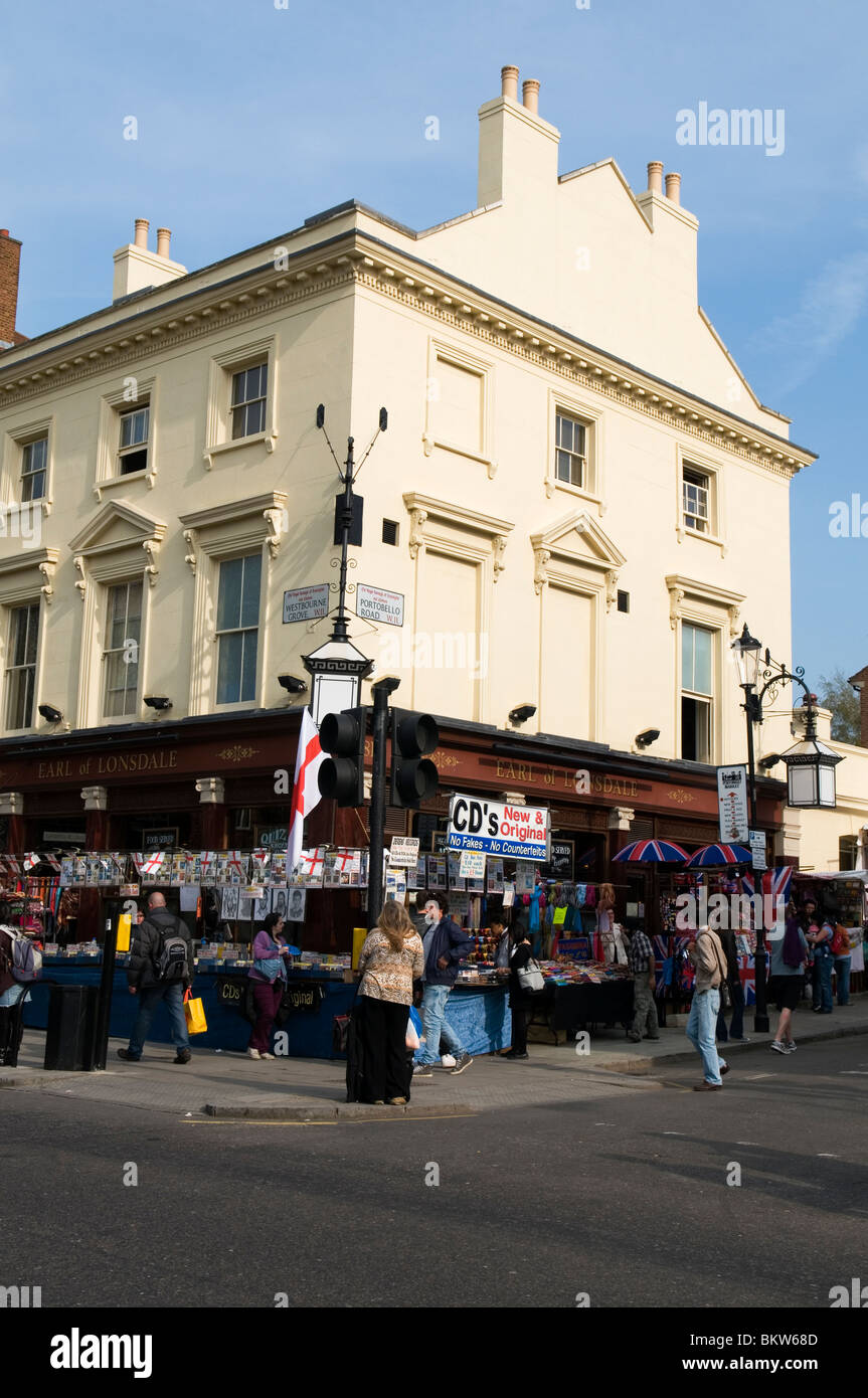 Straßenszene, Portobello Road Market Notting Hill West London England UK Stockfoto