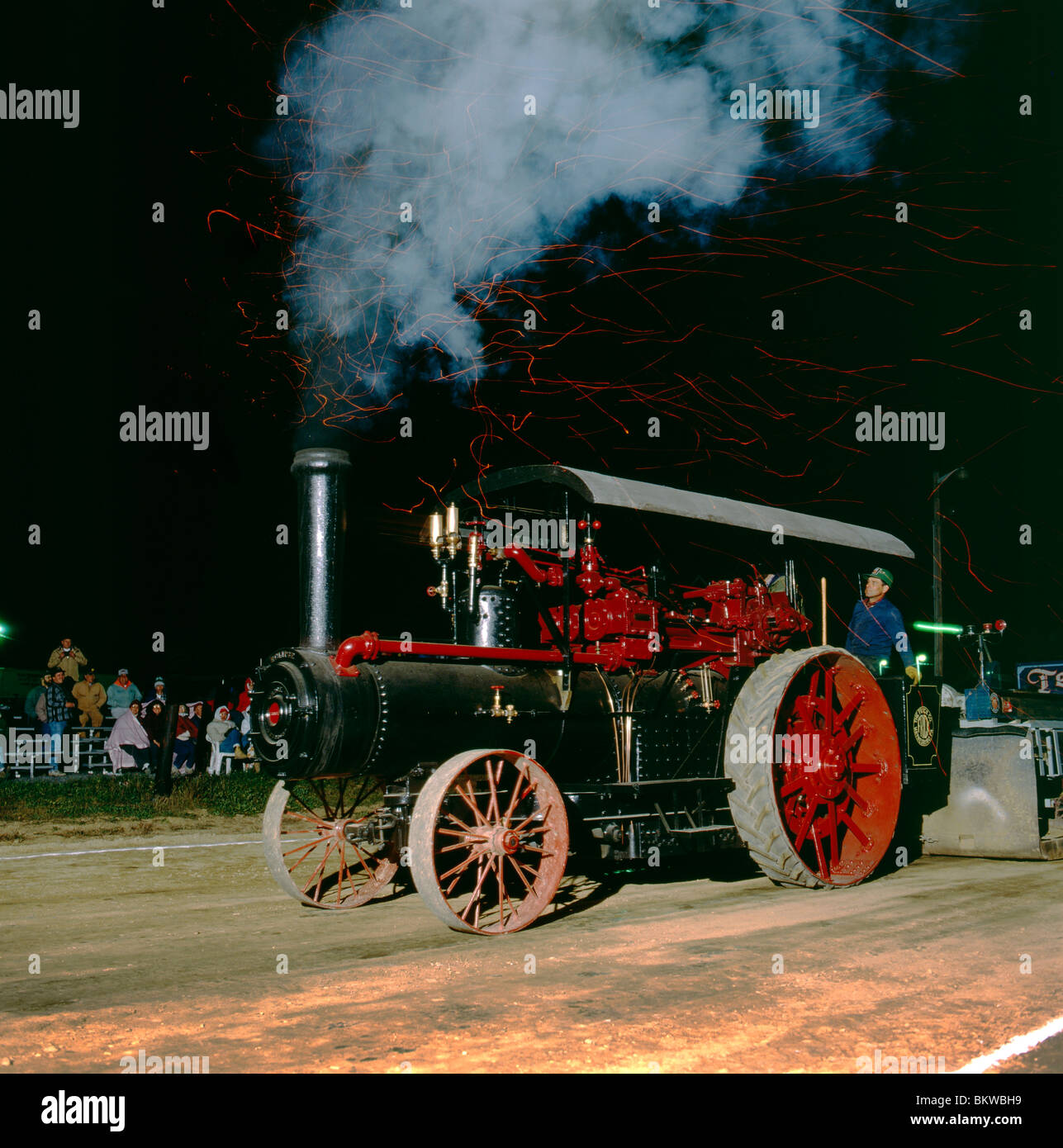 Antike Traktor Pull Wettbewerb, Fulton County Fair, Pennsylvania, USA Stockfoto