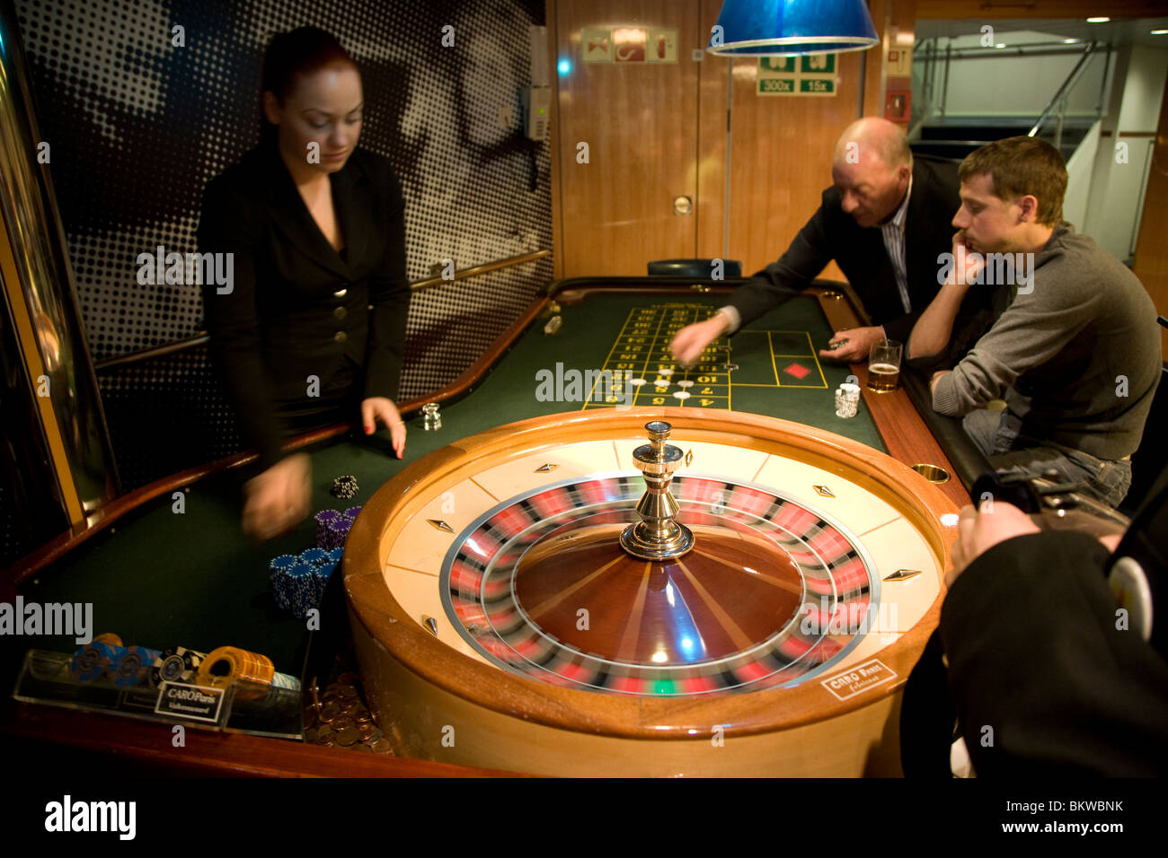 Roulette Casino auf Stena Line Fähre Harwich nach Holland Stockfoto