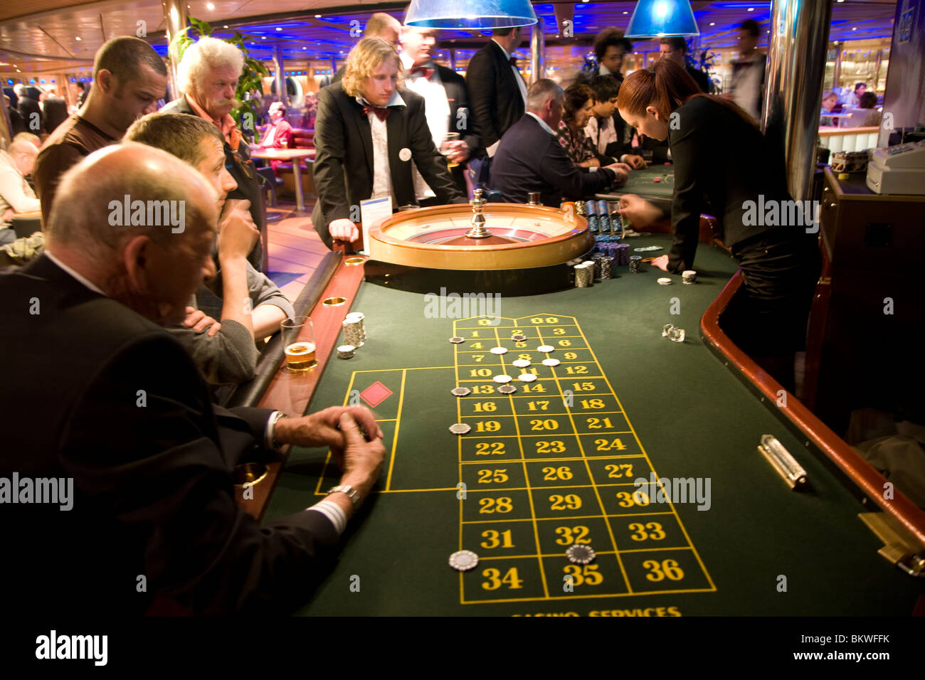 Roulette Casino auf Stena Line Fähre Harwich nach Holland Stockfoto