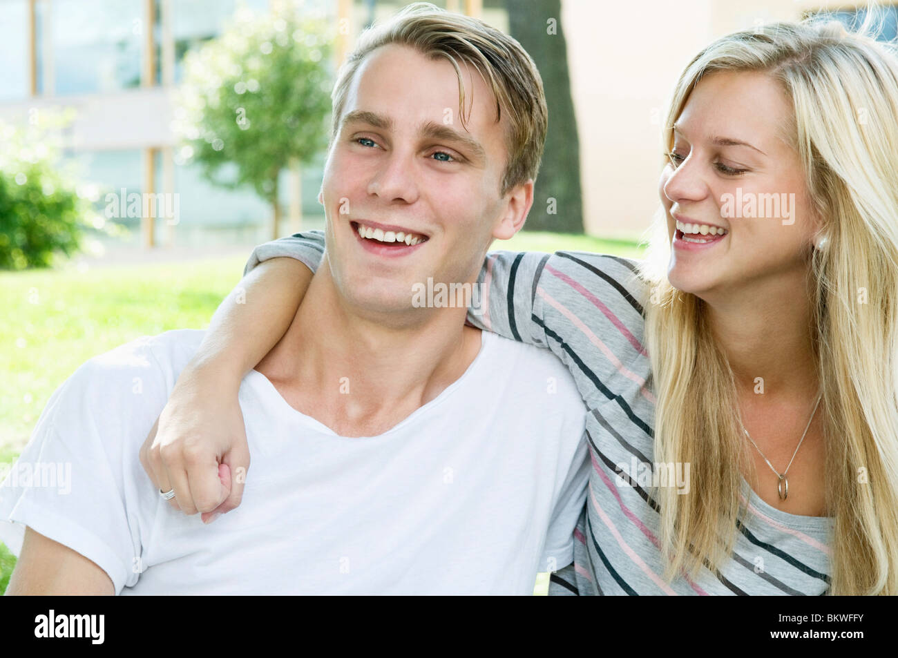 Zwei glückliche Schüler Stockfoto