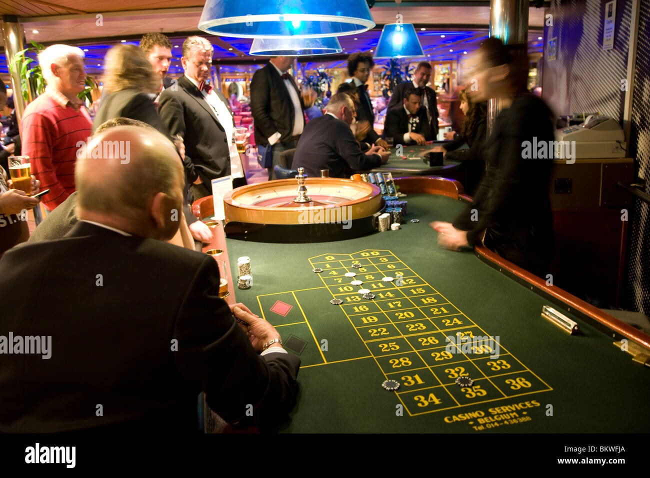 Roulette Casino auf Stena Line Fähre Harwich nach Holland Stockfoto