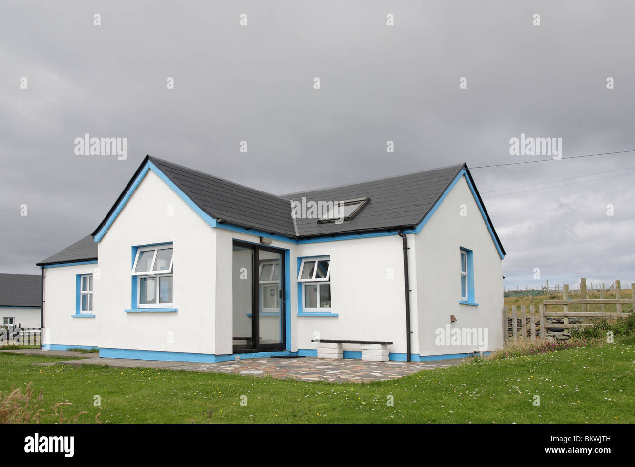 Ferienhaus auf Insel Inishbofin in Connemara, Irland Stockfoto