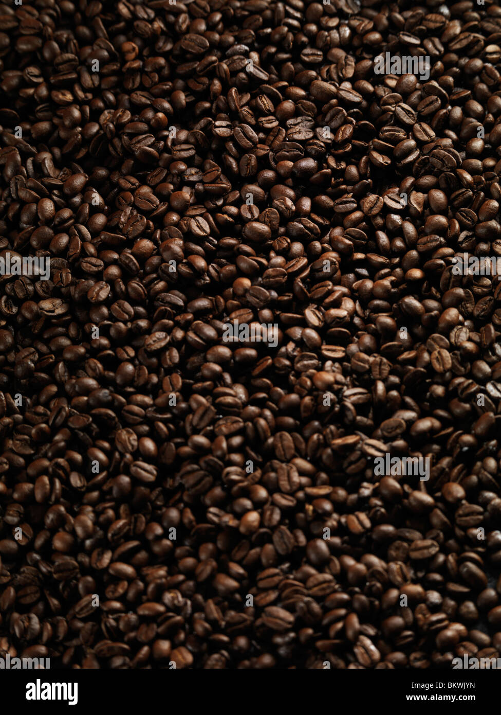 Kaffeebohnen Closeup Hintergrundtextur Stockfoto