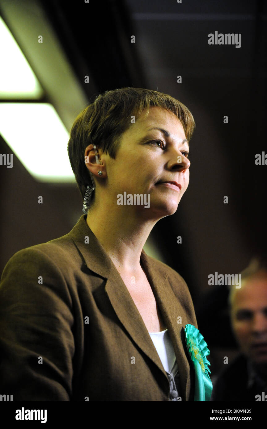 Caroline Lucas der grünen Partei MP für Brighton Pavilion Wahlkreis UK sie ist das erste Mitglied der grünen Partei gewinnen Sie einen Sitz in UK Stockfoto