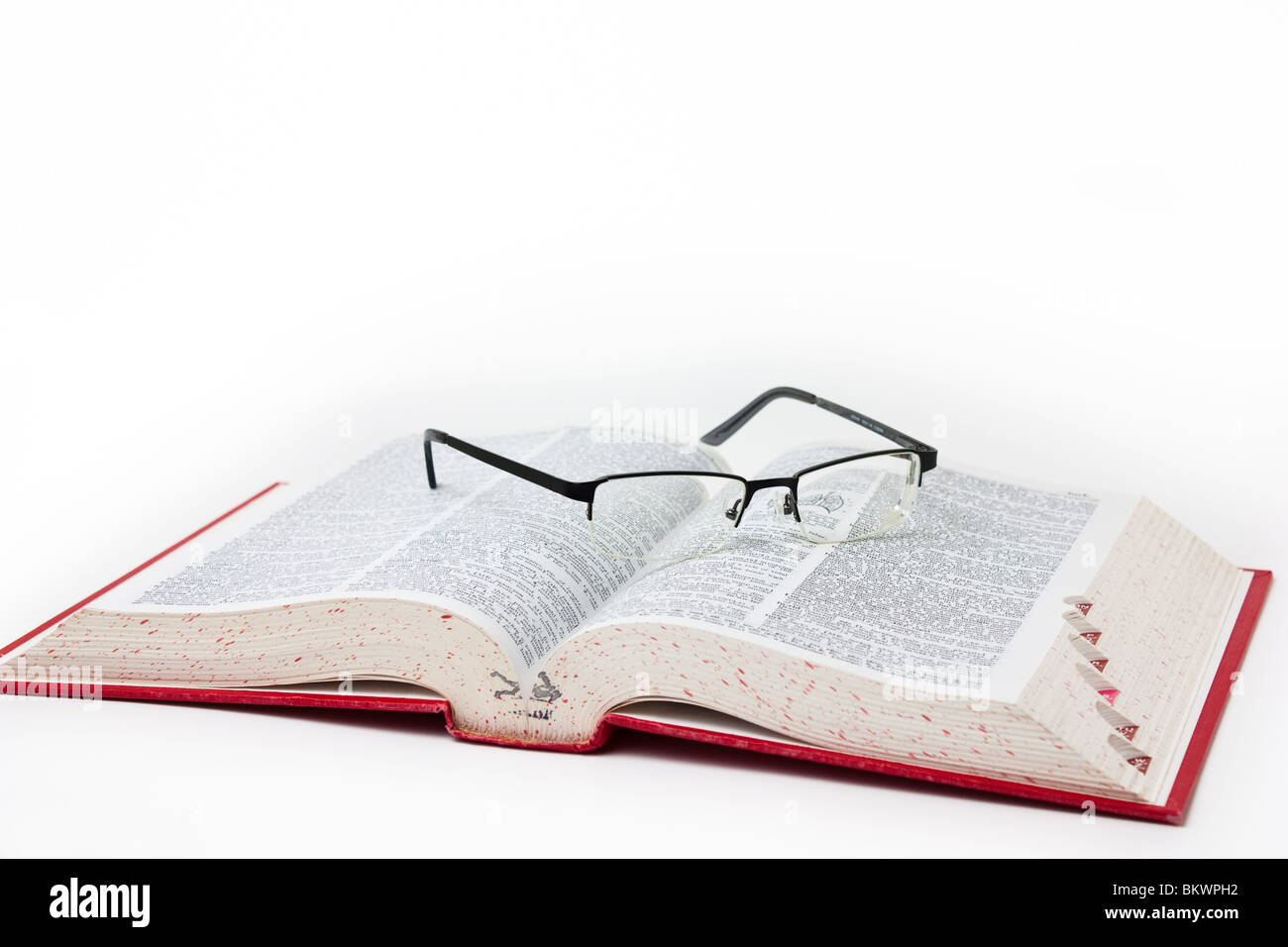 Brille lesen Buch Bildung lernen Stockfoto