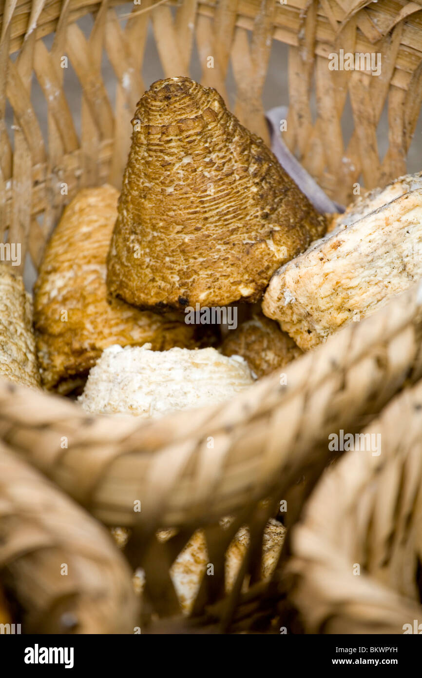 Ein scharfer Käse aus Yak-Milch-Tibet Stockfoto