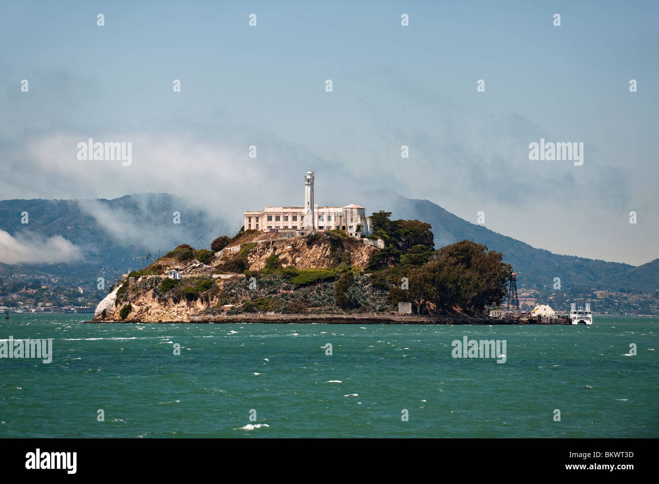 Gefängnisinsel Alcatraz oder 'The Rock', San Francisco Bay, Kalifornien, USA Stockfoto