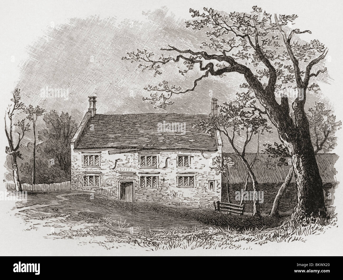 Woolsthorpe Manor in Woolsthorpe-durch-Colsterworth, in der Nähe von Grantham, Lincolnshire, England. Geburtsort von Sir Isaac Newton. Stockfoto