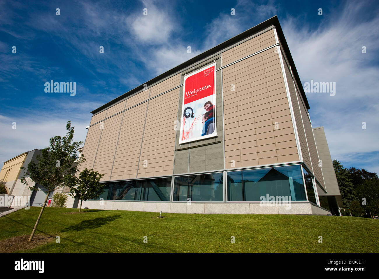Außerhalb der Currier Museum of Art in Manchester, New Hampshire. Stockfoto