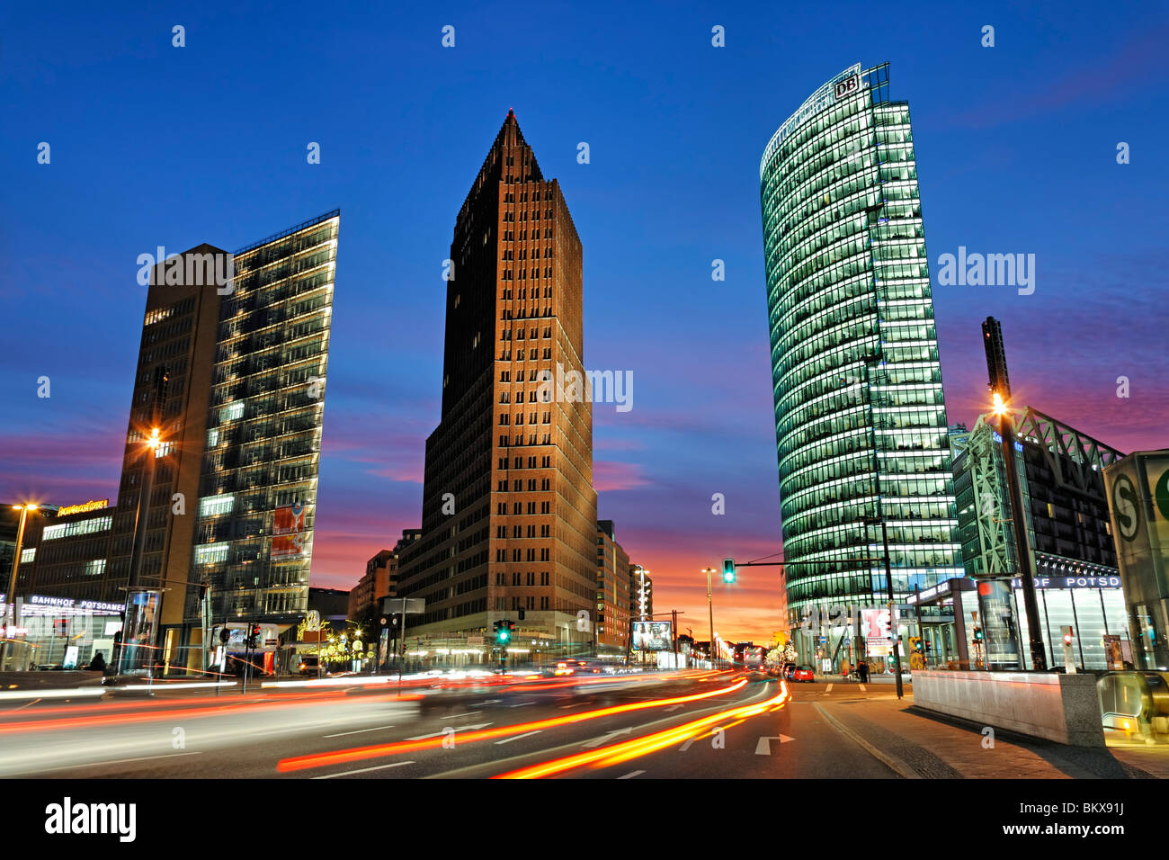 Wolkenkratzer auf der Potsdamer Platz, Berlin, Deutschland, Europa Stockfoto