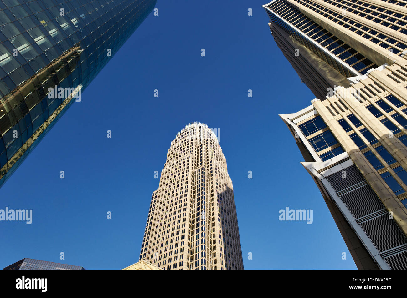 Bank of America-Gebäude in der Innenstadt von Charlotte, North Carolina Stockfoto