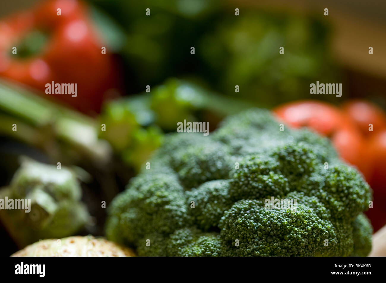 Nahaufnahme von Bio-Gemüse Stockfoto