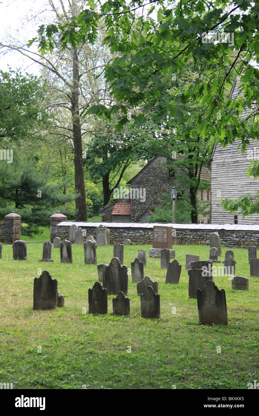 Der Friedhof von der Ephrata Cloisters in Lancaster County, PA. Stockfoto