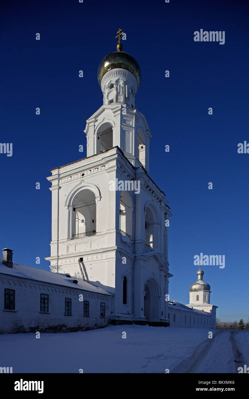 Russland, Nowgorod die große Region, Jurjew (St-Georges) Kloster, Glockenturm, 12. Jahrhundert Stockfoto